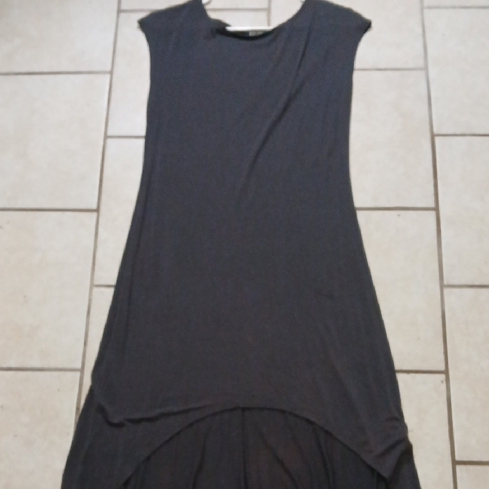 EXPRESS Womens Size M Dark Grey Sleeveless High-Low Maxi Dress